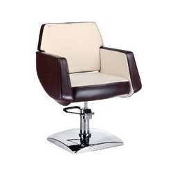 BEAUTY SYSTEM Fotel fryzjerski NICO brązowy-kremowy BD-1088